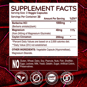 musebeam Complément Alimentaire Berbérine HCl 1800mg 90 Capsules avec d'autres produits