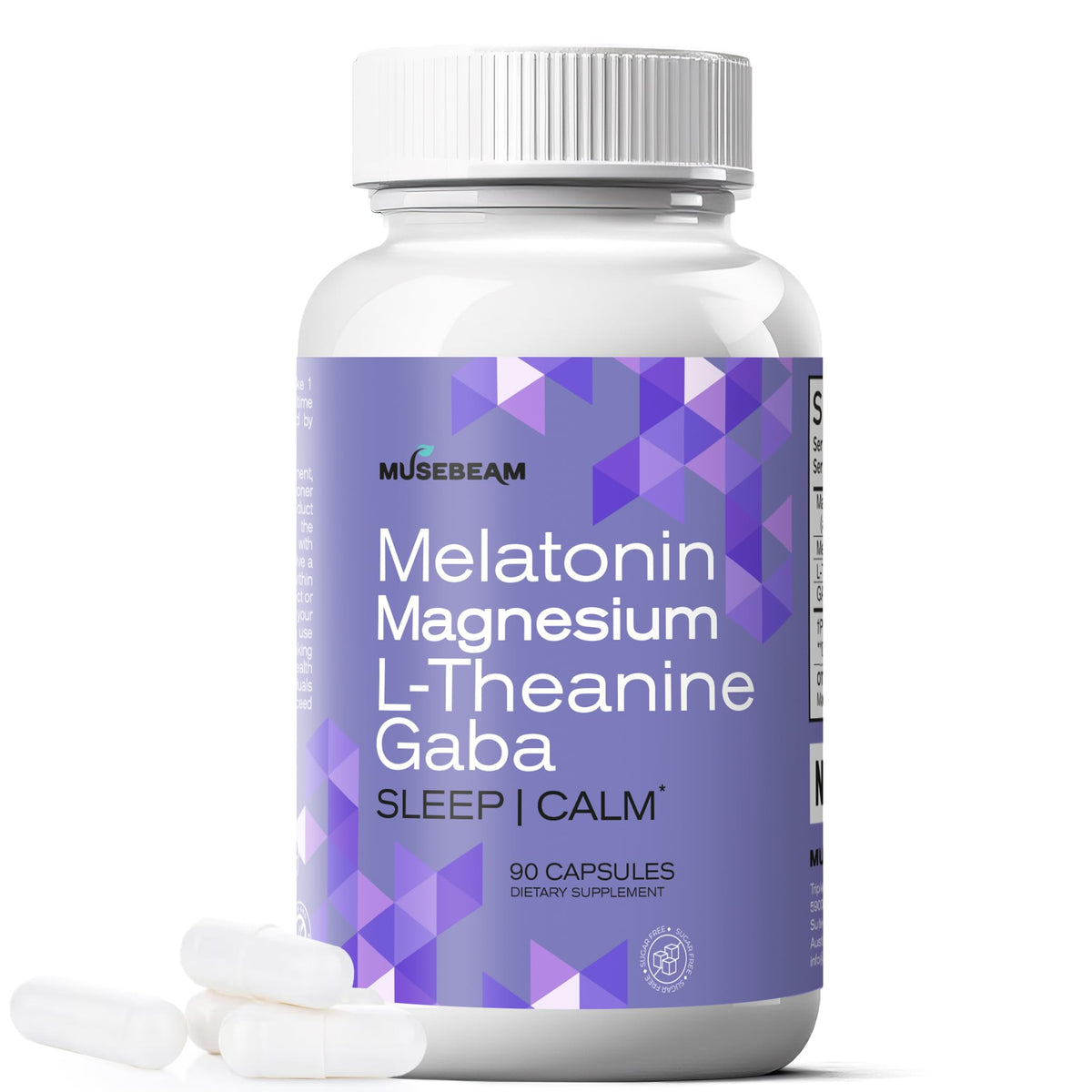 musebeam Magnésium Glycinate 90 capsules vue de face
