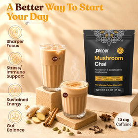 Mushroom Chai Inner support ingrédients sur une table