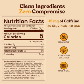 Mushroom Chai Inner support sachet avec étiquette