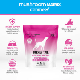 Mushroom Matrix Poudre de Champignon Turkey Tail 215g contenu