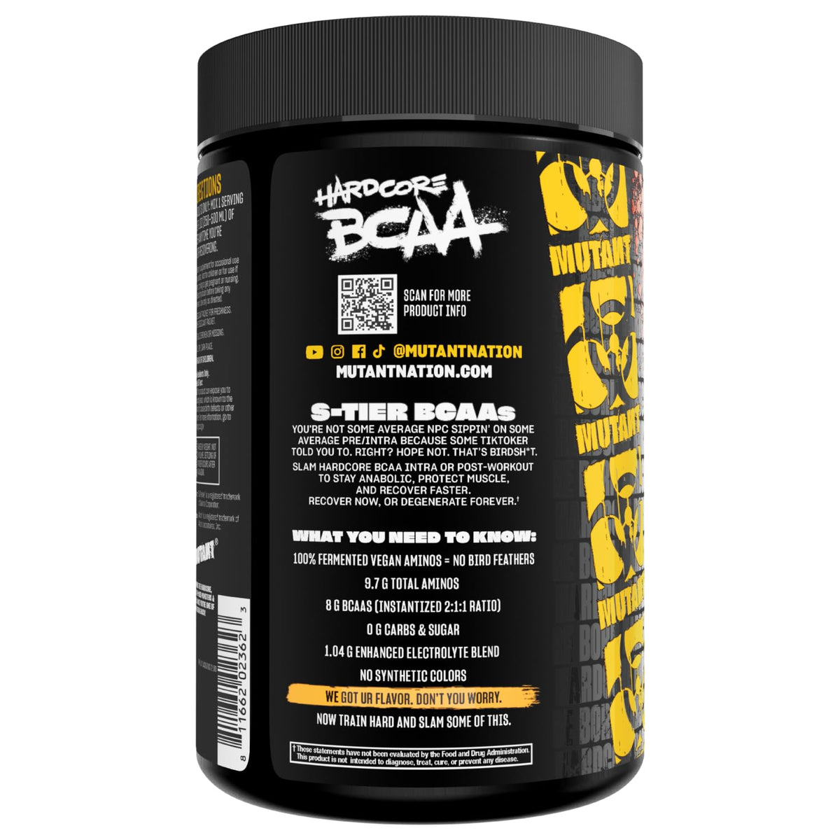 Mutant BCAA Hardcore Ananas 470g avec fruits frais