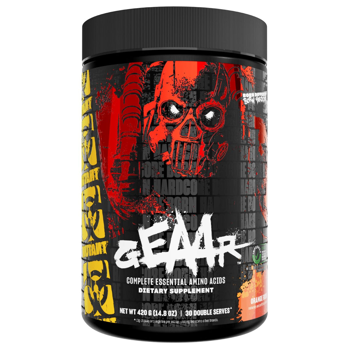 Mutant GEAAR BCAA 10g EAAs + Arginine Orange Rush packaging front view