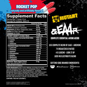 Mutant GEAAR ingredients list close-up
