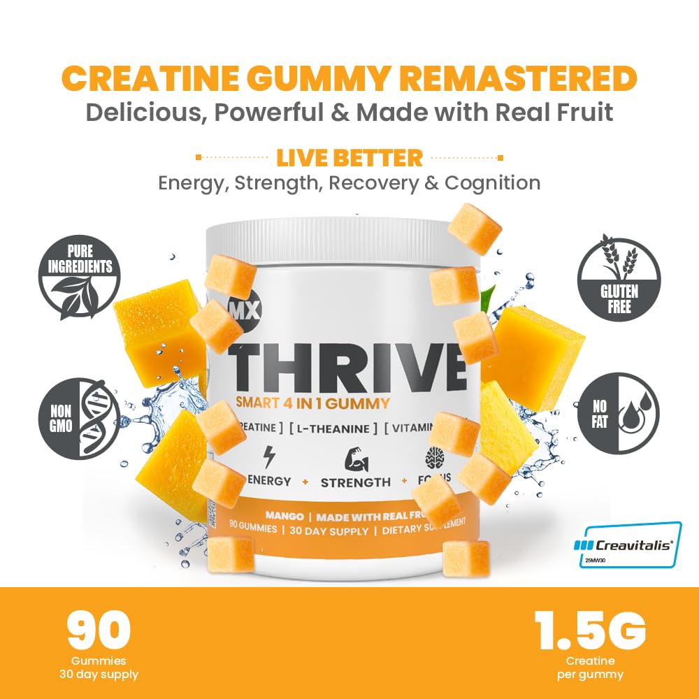 MX Wellness Gummies de Créatine Monohydrate emballage avec fruits