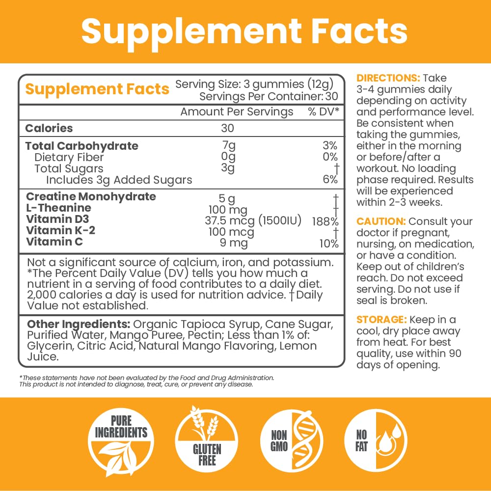 MX Wellness Gummies de Créatine Monohydrate en vue aérienne