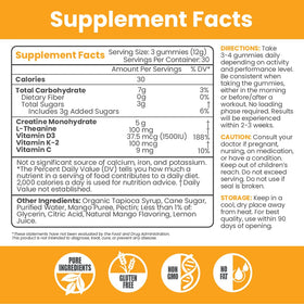 MX Wellness Gummies de Créatine Monohydrate en vue aérienne