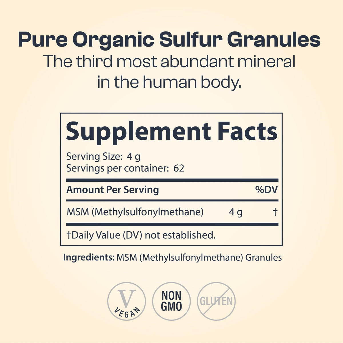My Vida Origins Soufre Organique Pur granules avec cuillère de dosage