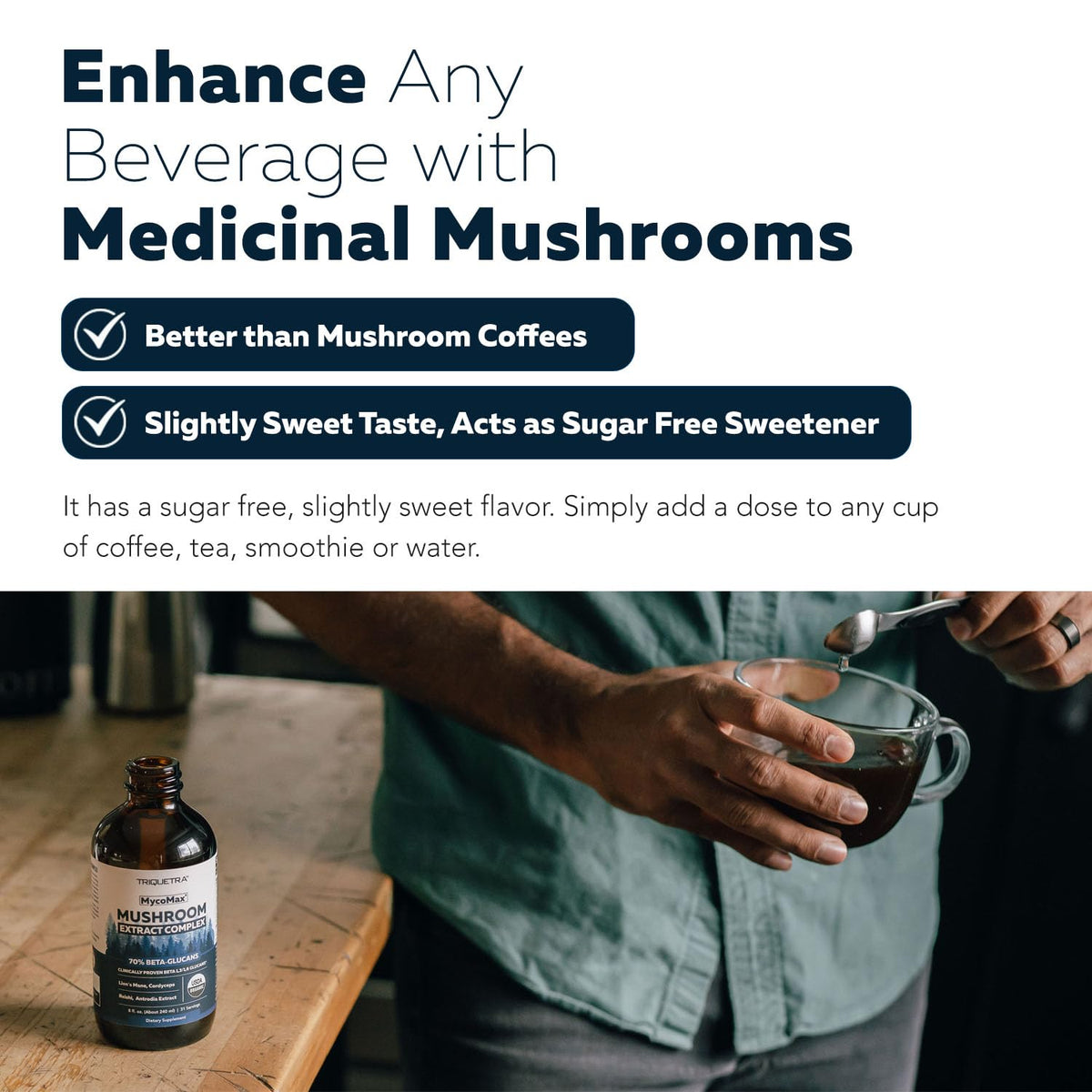 MycoMax Complex de Champignons 8 oz avec café et tasse