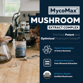 MycoMax Complex de Champignons 8 oz côté avec bouchon