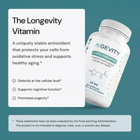 MyGevity Ergothioneine 25mg vue arrière de la bouteille