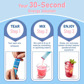 Mynzevirix Mélange de Boisson au Cortisol stick sur une table