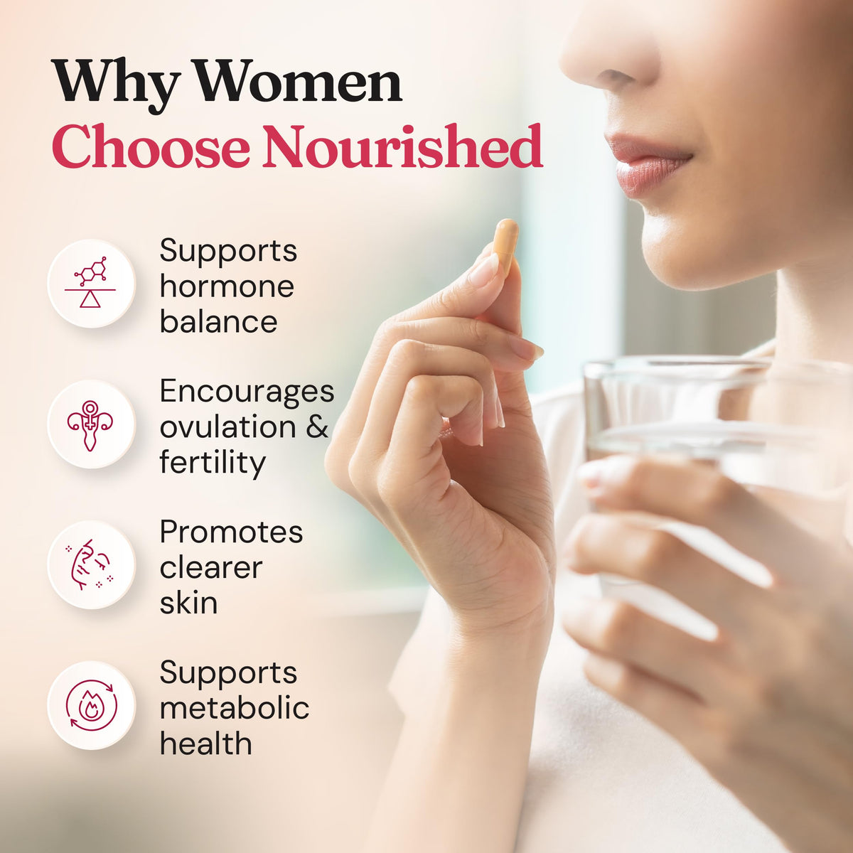 Myo & D-Chiro Inositol de Nourished sur un fond neutre