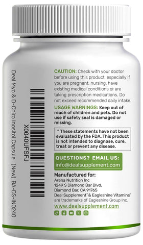 Myo-Inositol & D-Chiro Inositol avec Folate et Vitamine D3