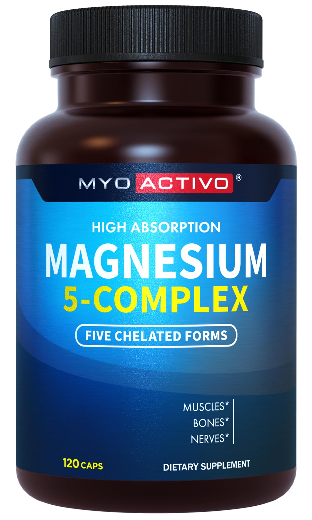 MyoActivo Complexe de Magnésium 5-en-1 120 Capsules vue de face