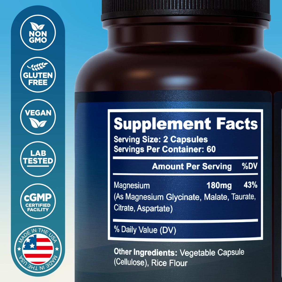 MyoActivo Complexe de Magnésium 5-en-1 détails des capsules