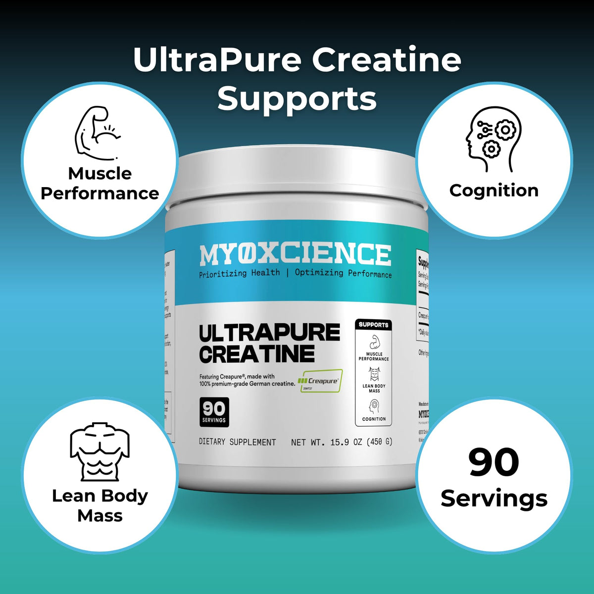 MYOXCIENCE Creapure créatine monohydrate 5g en poudre