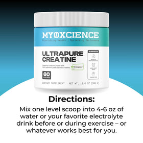MYOXCIENCE Creapure Créatine Monohydrate 735g avec ingrédients naturels