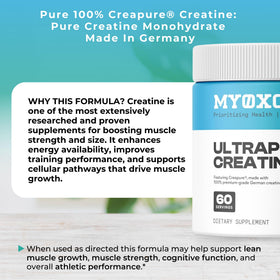 MYOXCIENCE Creapure Créatine Monohydrate 735g sur une table de cuisine