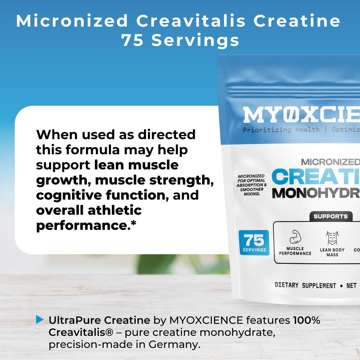 MYOXCIENCE Creavitalis Créatine Micronisée 390g en utilisation