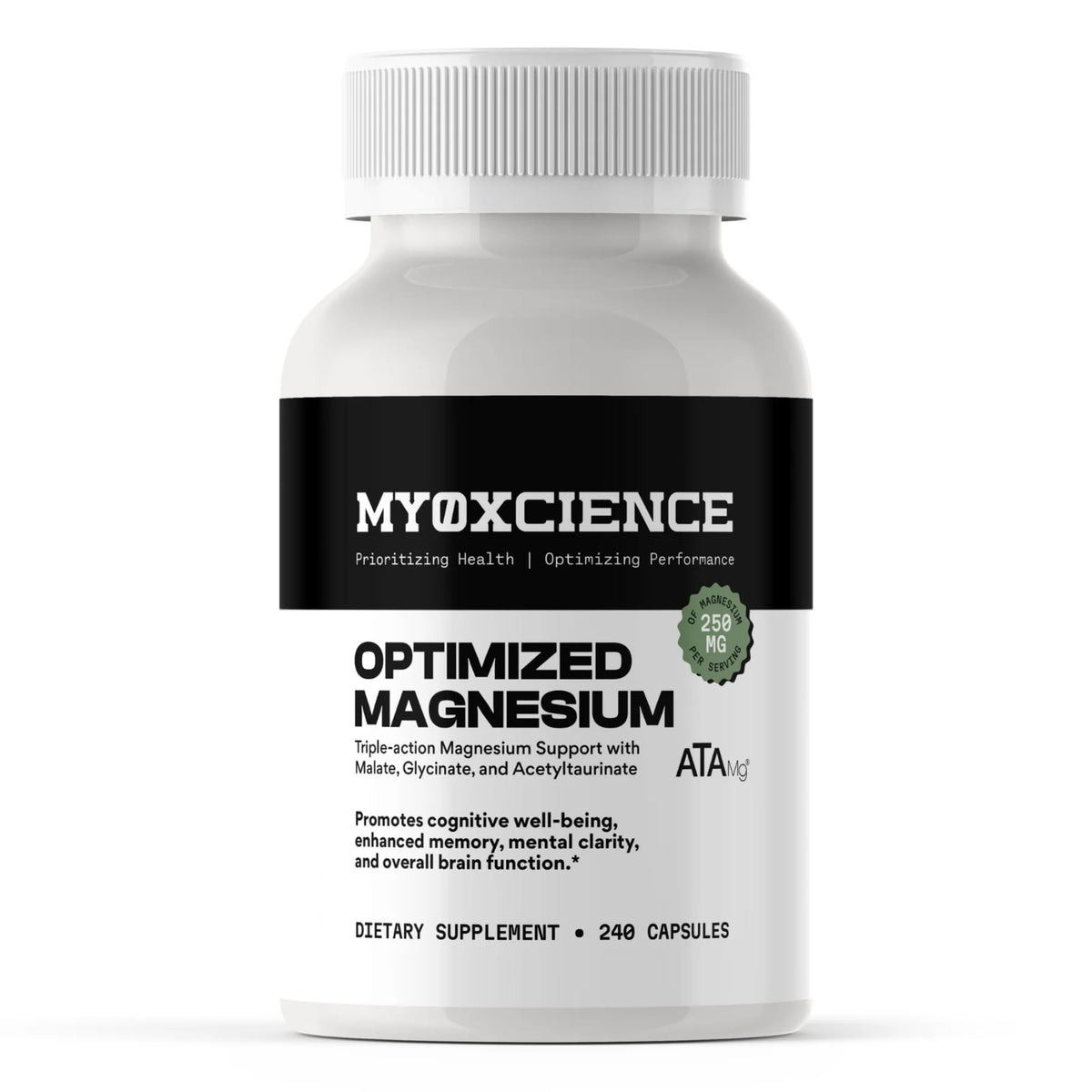 MYOXCIENCE Magnésium Glycinate + Taurate 80 Servings 265g front view