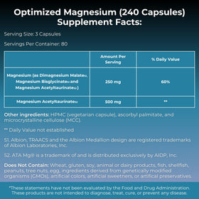 MYOXCIENCE Magnésium Glycinate + Taurate 80 Servings 265g packaging