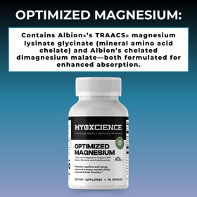 MYOXCIENCE Magnésium Glycinate + Taurate boîte ouverte avec capsules