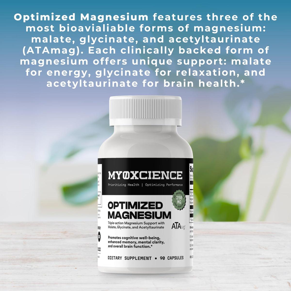 MYOXCIENCE Magnésium Glycinate + Taurate étiquette détaillée