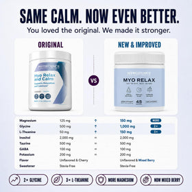 MYOXCIENCE Myo daily wellness & Calm étiquette avec informations nutritionnelles