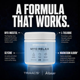 MYOXCIENCE Myo daily wellness & Calm poudre non aromatisée dans un verre