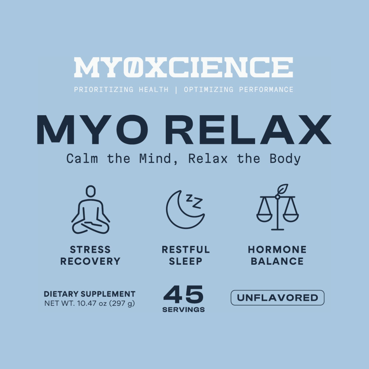 MYOXCIENCE Myo daily wellness & Calm sur une table avec des ingrédients naturels