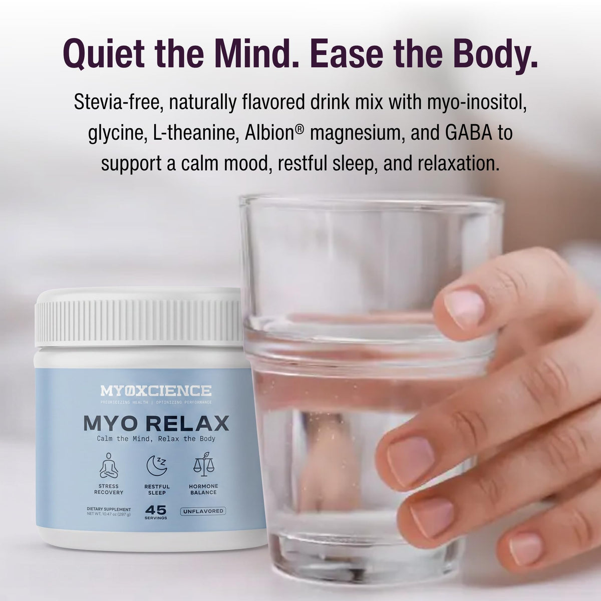 MYOXCIENCE Myo daily wellness & Calm vue latérale du pot