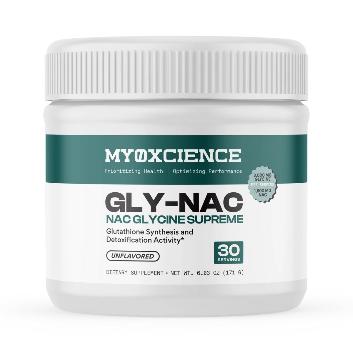 MYOXCIENCE NAC Glycine 30 Servings N-Acetyl-L-Cystéine et Glycine en pot