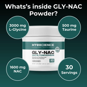 MYOXCIENCE NAC Glycine en poudre dans un verre