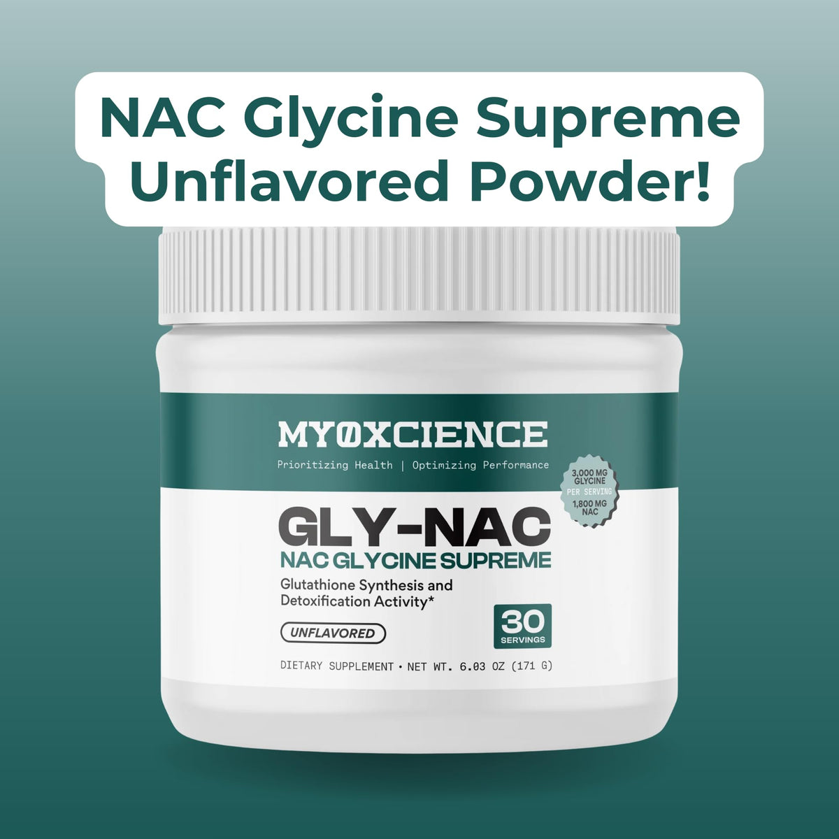 MYOXCIENCE NAC Glycine étiquette et informations nutritionnelles