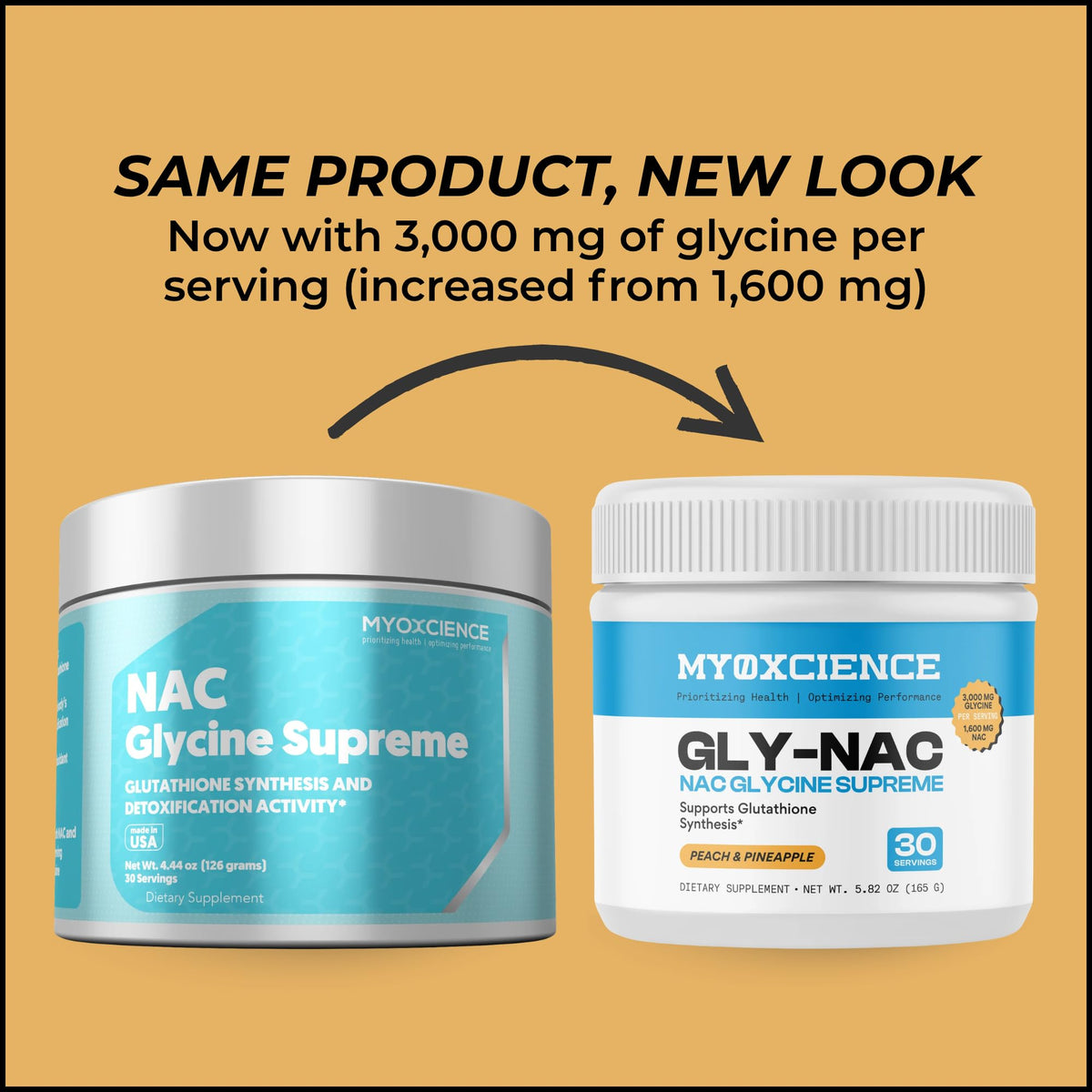 MYOXCIENCE NAC Glycine ingrédients sur l'étiquette