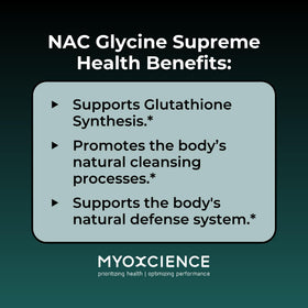 MYOXCIENCE NAC Glycine sur une table avec d'autres compléments