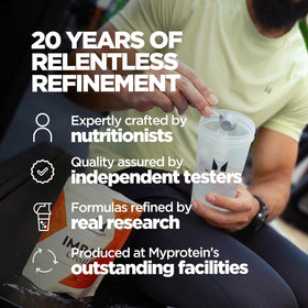 Myprotein créatine monohydrate en poudre dans un verre