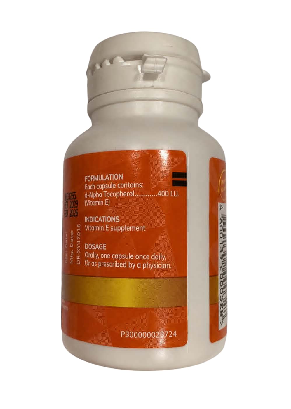 Myra E 400 UI Vitamine E arrière de la boîte