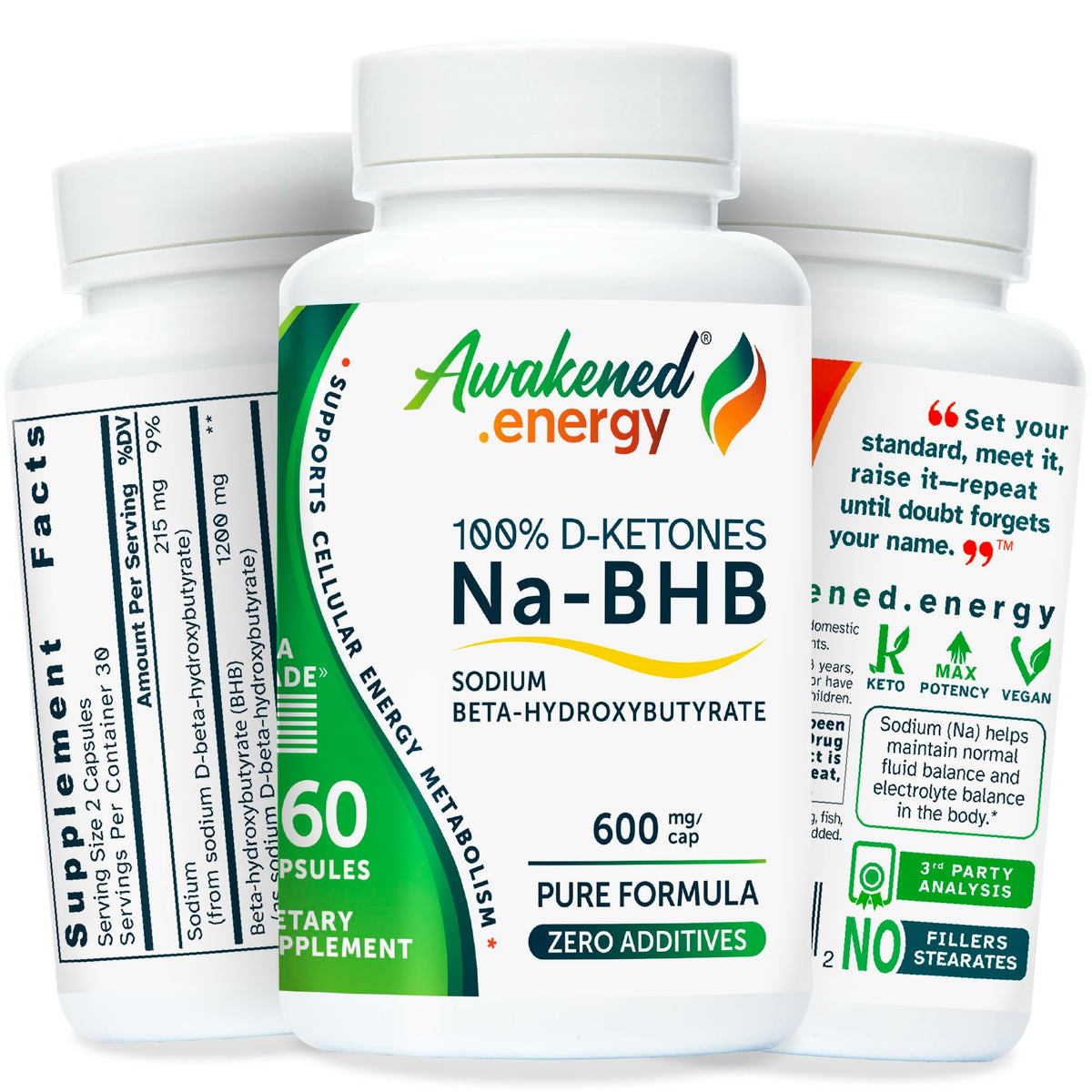 Na-BHB Complément Alimentaire 60 Capsules Végétales vue de face