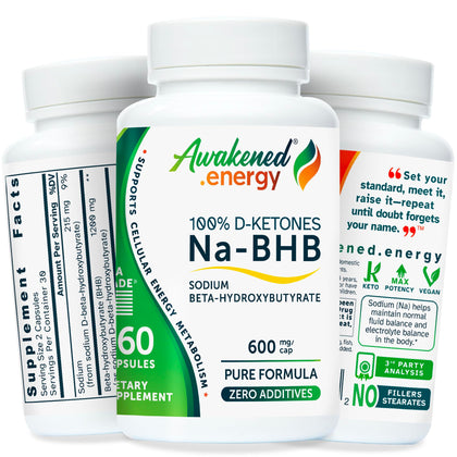 Na-BHB Complément Alimentaire 60 Capsules Végétales vue de face