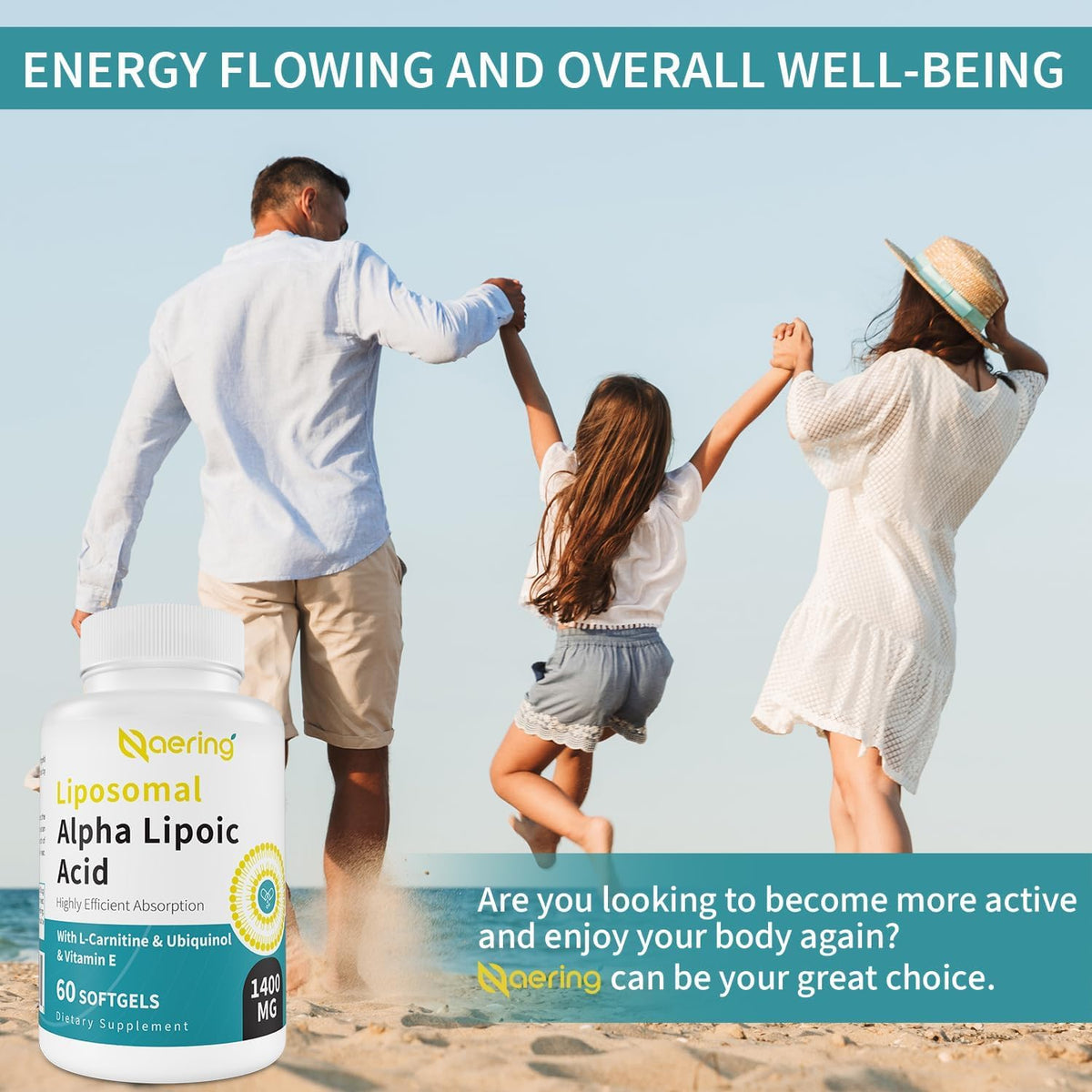 Naering Acide Alpha-Lipoïque 1400mg avec un verre d'eau