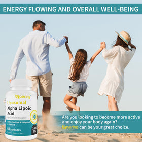 Naering Acide Alpha-Lipoïque 1400mg sur une table en bois
