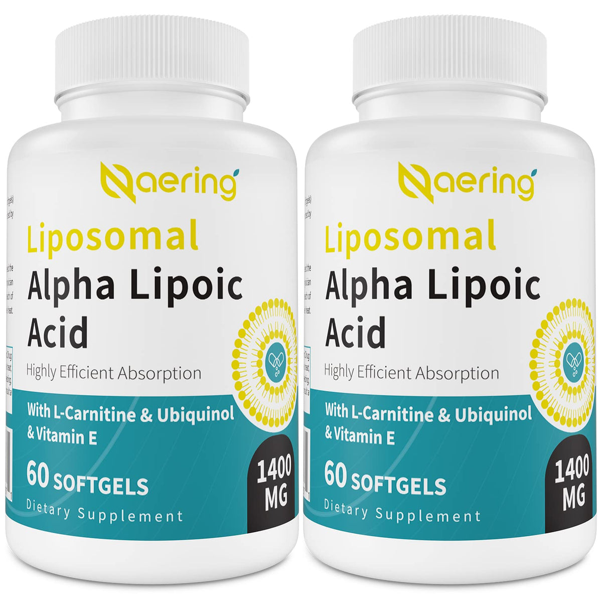 Naering Acide Alpha Lipoïque Liposomal 1400mg gélules devant l'emballage