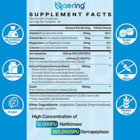 Naering complément alimentaire multi-enzymes 360 000 SPU, vue arrière