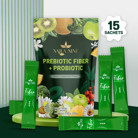 NAILA NINE présentation des sachets avec fruits frais en arrière-plan