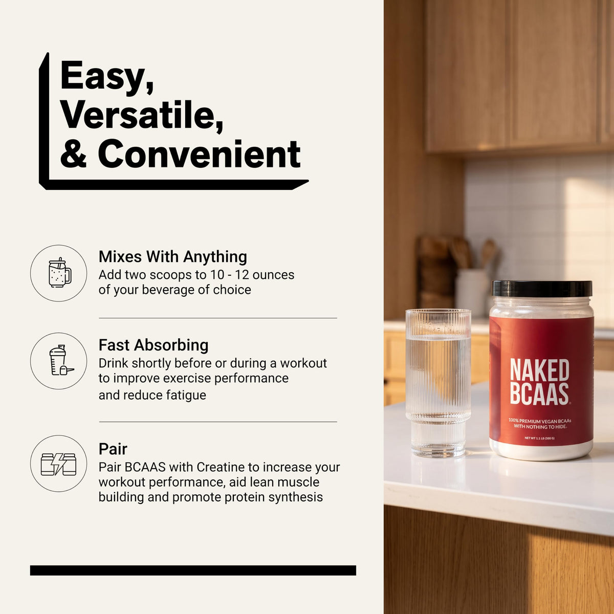 NAKED BCAAs 500g en utilisation pendant un entraînement