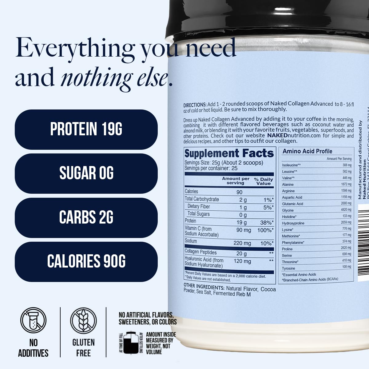 NAKED Collagen Avancé Chocolat 780g - mélange dans un smoothie