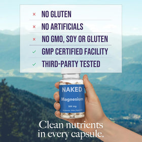 NAKED complexe de magnésium glycinate 300mg capsules vue de côté