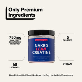NAKED Créatine HCl Lean Poudre 281g étiquette